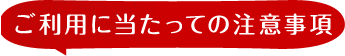 ご利用に当たっての注意事項