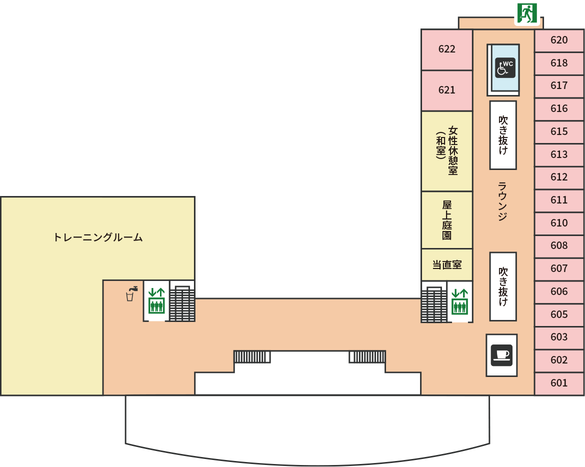 6階のフロアマップ 拡大版