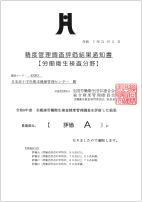 イメージ:精度管理調査評価結果通知書【労働衛生検査】 評価A