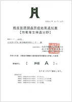 イメージ:精度管理調査評価結果通知書【胃x線検査分野】 評価A