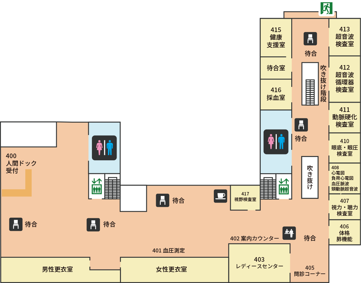 4階のフロアマップ 拡大版